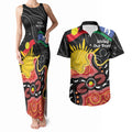 Personalised Australia Aboriginal Children's Day Couples Matching Tank Maxi Dress and Hawaiian Shirt Living Our Truth Indigenous Pattern