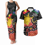 Personalised Australia Aboriginal Children's Day Couples Matching Tank Maxi Dress and Hawaiian Shirt Living Our Truth Indigenous Pattern