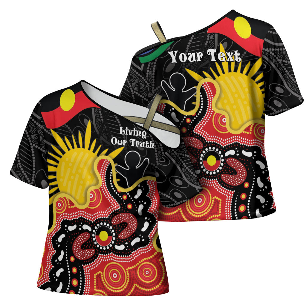 Personalised Australia Aboriginal Children's Day Cross Shoulder Shirt Living Our Truth Indigenous Pattern