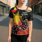 Personalised Australia Aboriginal Children's Day Cross Shoulder Shirt Living Our Truth Indigenous Pattern