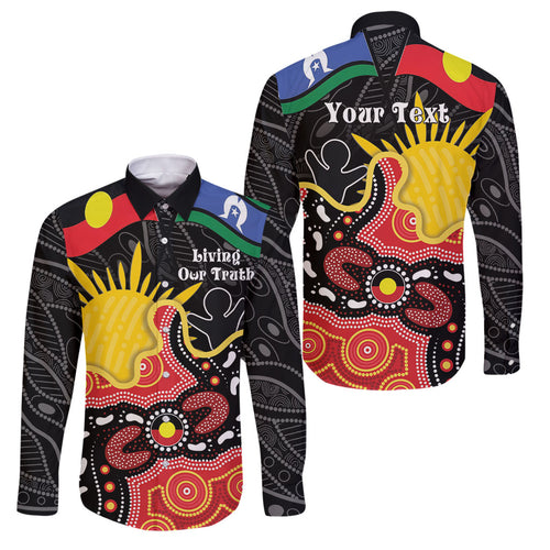Personalised Australia Aboriginal Children's Day Family Matching Off Shoulder Maxi Dress and Hawaiian Shirt Living Our Truth Indigenous Pattern