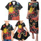 Personalised Australia Aboriginal Children's Day Family Matching Puletasi and Hawaiian Shirt Living Our Truth Indigenous Pattern