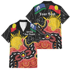 Personalised Australia Aboriginal Children's Day Family Matching Short Sleeve Bodycon Dress and Hawaiian Shirt Living Our Truth Indigenous Pattern