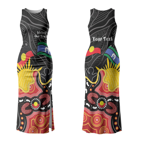 Personalised Australia Aboriginal Children's Day Family Matching Tank Maxi Dress and Hawaiian Shirt Living Our Truth Indigenous Pattern