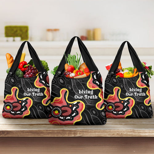Australia Aboriginal Children's Day Grocery Bag Living Our Truth Indigenous Pattern