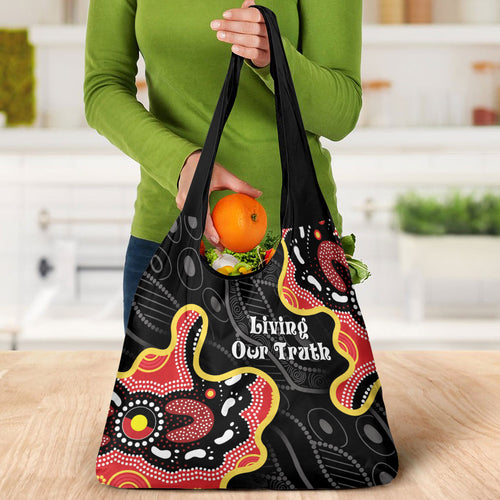 Australia Aboriginal Children's Day Grocery Bag Living Our Truth Indigenous Pattern
