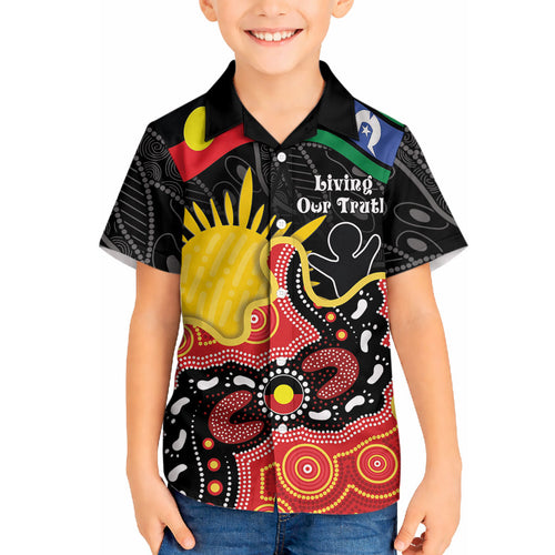 Personalised Australia Aboriginal Children's Day Hawaiian Shirt Living Our Truth Indigenous Pattern