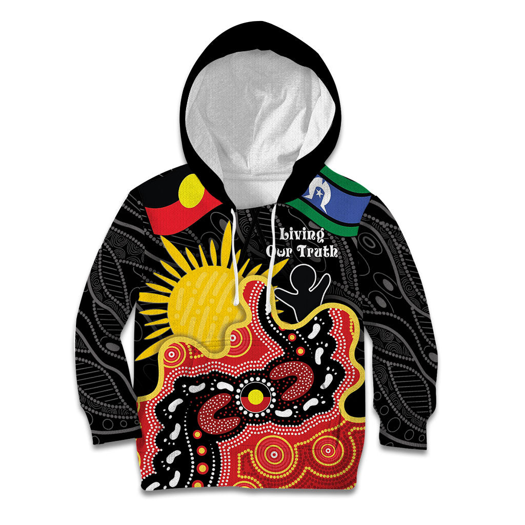 Personalised Australia Aboriginal Children's Day Kid Hoodie Living Our Truth Indigenous Pattern