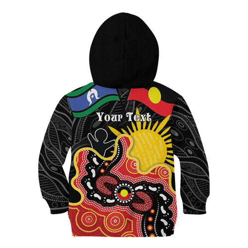 Personalised Australia Aboriginal Children's Day Kid Hoodie Living Our Truth Indigenous Pattern