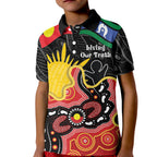 Personalised Australia Aboriginal Children's Day Kid Polo Shirt Living Our Truth Indigenous Pattern
