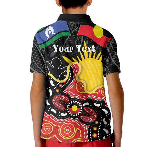 Personalised Australia Aboriginal Children's Day Kid Polo Shirt Living Our Truth Indigenous Pattern