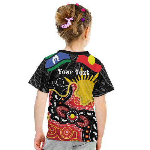 Personalised Australia Aboriginal Children's Day Kid T Shirt Living Our Truth Indigenous Pattern