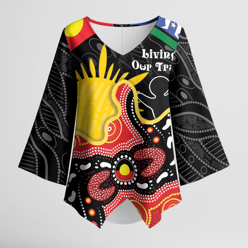 Personalised Australia Aboriginal Children's Day Kimono Sleeve Blouse Living Our Truth Indigenous Pattern