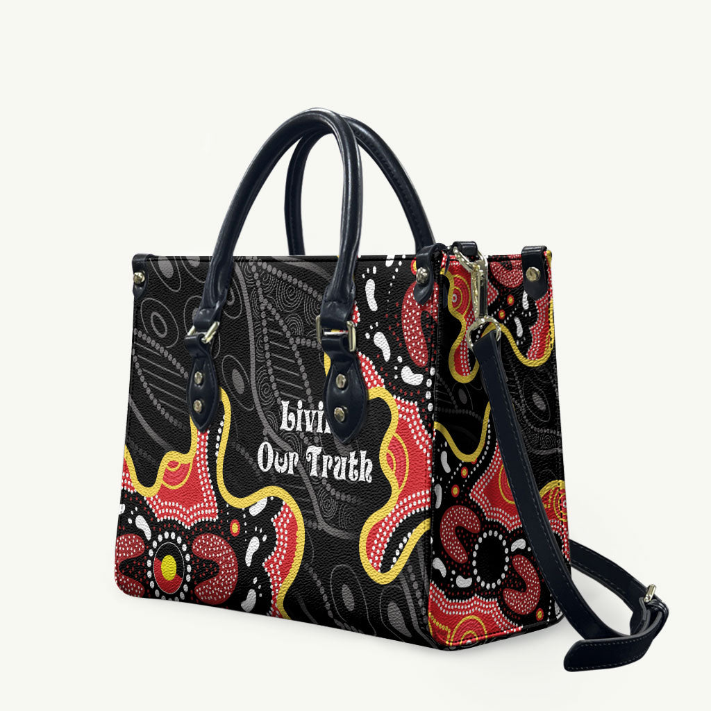 Australia Aboriginal Children's Day Leather Bag Living Our Truth Indigenous Pattern