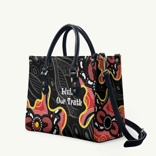 Australia Aboriginal Children's Day Leather Bag Living Our Truth Indigenous Pattern