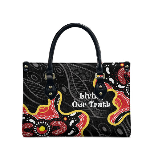 Australia Aboriginal Children's Day Leather Bag Living Our Truth Indigenous Pattern