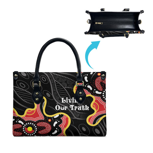 Australia Aboriginal Children's Day Leather Bag Living Our Truth Indigenous Pattern