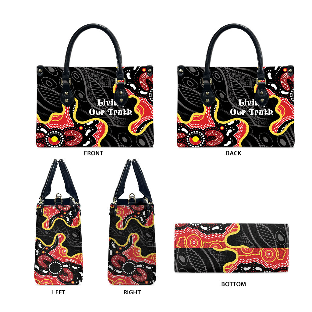 Australia Aboriginal Children's Day Leather Bag Living Our Truth Indigenous Pattern