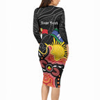 Personalised Australia Aboriginal Children's Day Long Sleeve Bodycon Dress Living Our Truth Indigenous Pattern