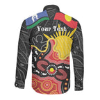 Personalised Australia Aboriginal Children's Day Long Sleeve Button Shirt Living Our Truth Indigenous Pattern