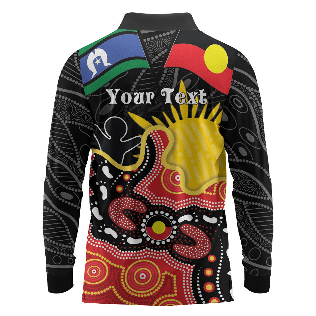Personalised Australia Aboriginal Children's Day Long Sleeve Polo Shirt Living Our Truth Indigenous Pattern