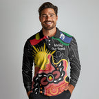 Personalised Australia Aboriginal Children's Day Long Sleeve Polo Shirt Living Our Truth Indigenous Pattern