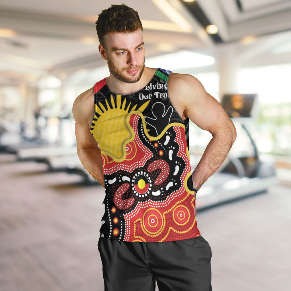 Personalised Australia Aboriginal Children's Day Men Tank Top Living Our Truth Indigenous Pattern