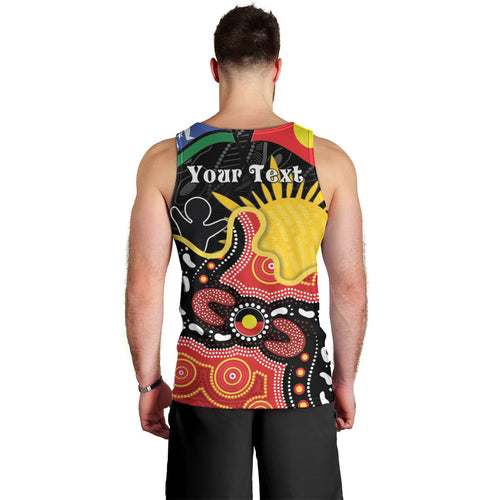 Personalised Australia Aboriginal Children's Day Men Tank Top Living Our Truth Indigenous Pattern