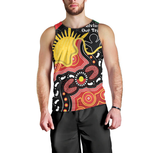 Personalised Australia Aboriginal Children's Day Men Tank Top Living Our Truth Indigenous Pattern