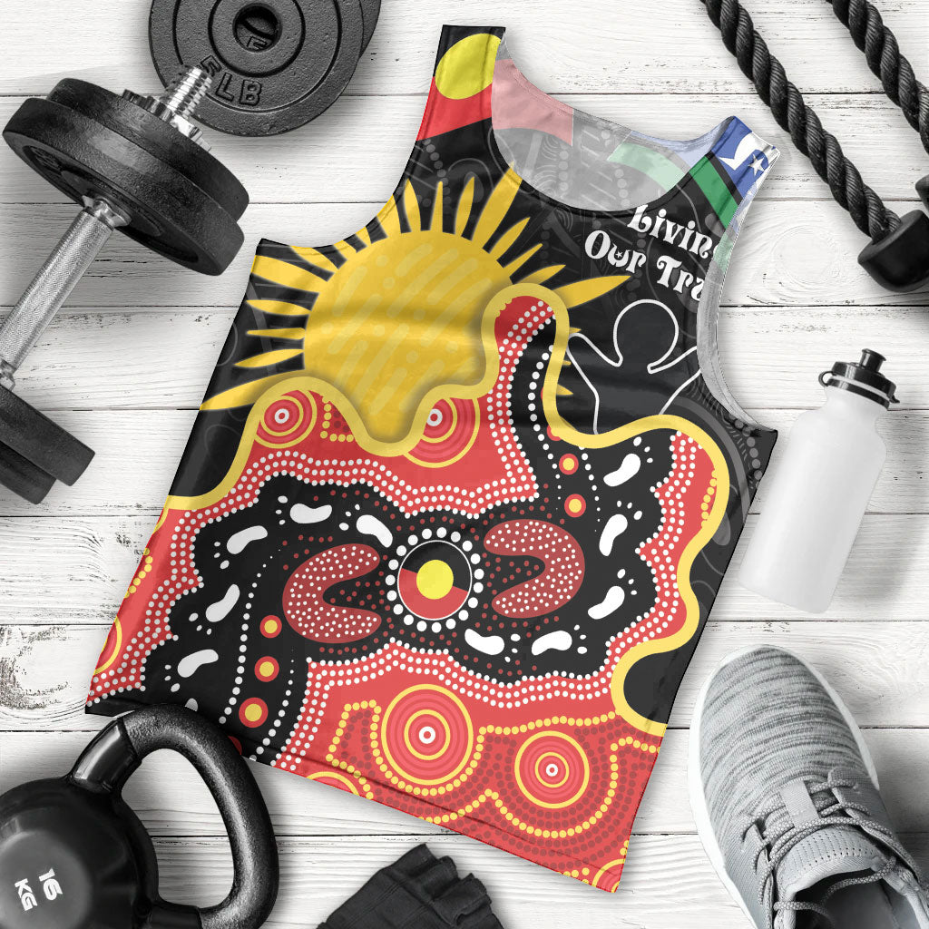 Personalised Australia Aboriginal Children's Day Men Tank Top Living Our Truth Indigenous Pattern
