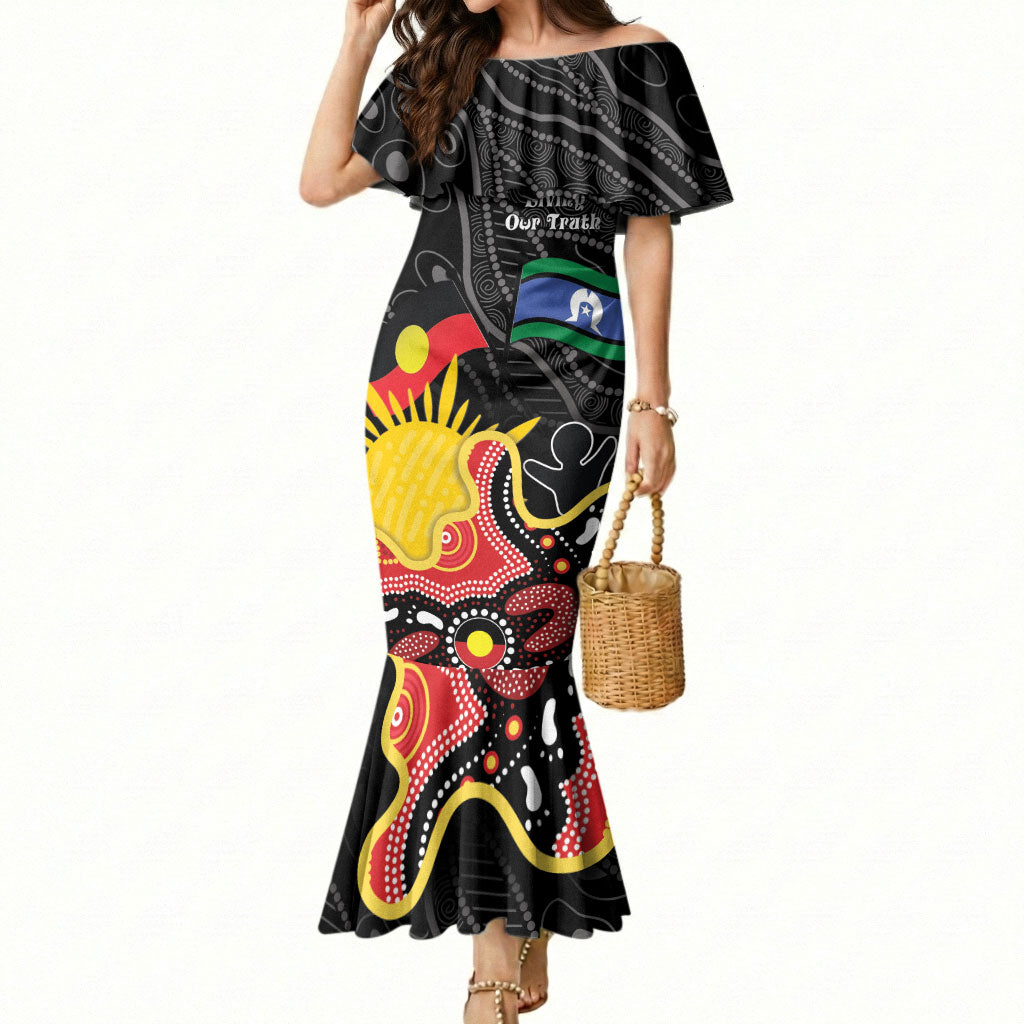 Personalised Australia Aboriginal Children's Day Mermaid Dress Living Our Truth Indigenous Pattern