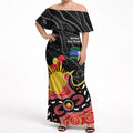 Personalised Australia Aboriginal Children's Day Off Shoulder Maxi Dress Living Our Truth Indigenous Pattern