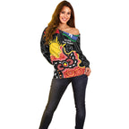 Personalised Australia Aboriginal Children's Day Off Shoulder Sweater Living Our Truth Indigenous Pattern