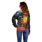 Personalised Australia Aboriginal Children's Day Off Shoulder Sweater Living Our Truth Indigenous Pattern