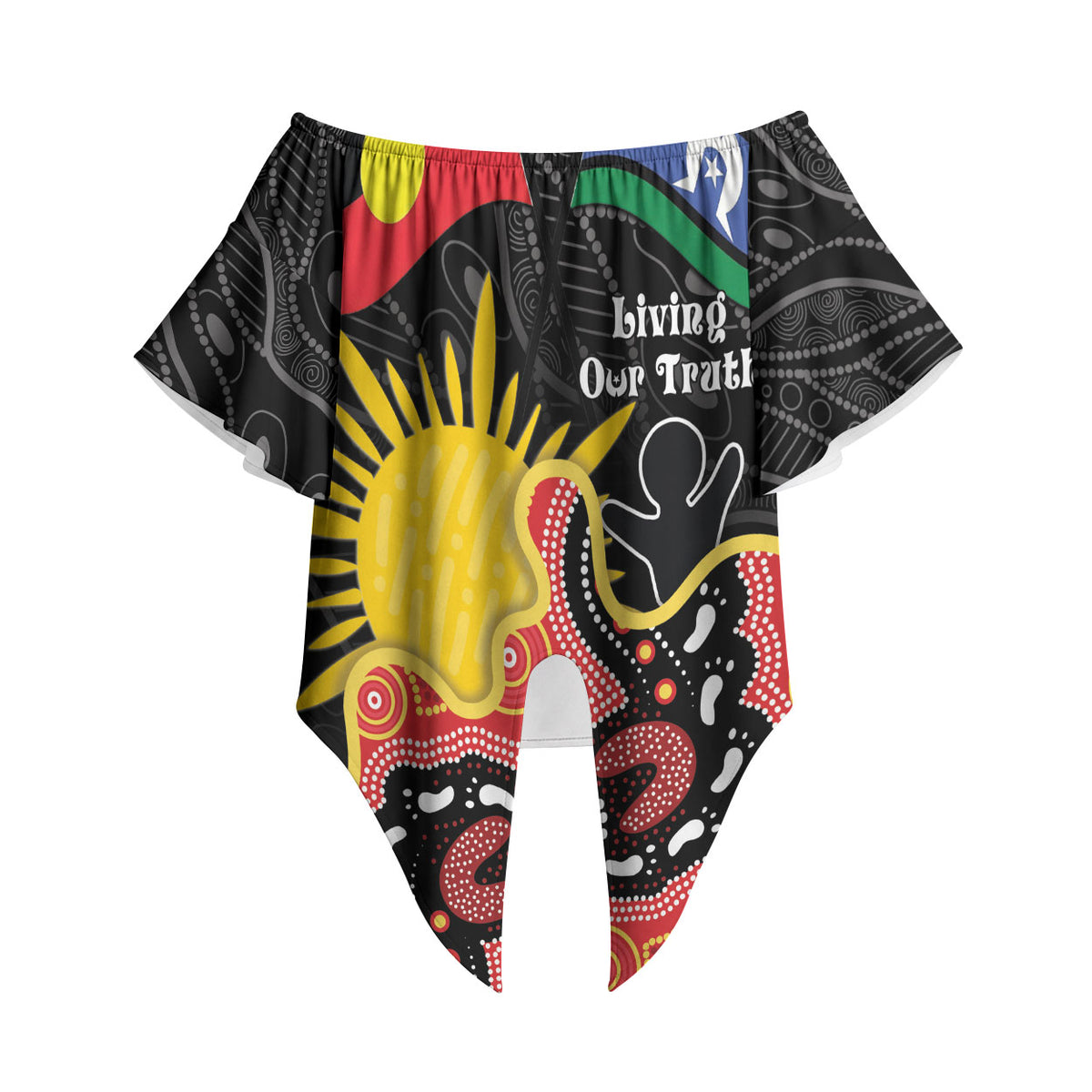 Personalised Australia Aboriginal Children's Day Off Shoulder Wrap Waist Top Living Our Truth Indigenous Pattern