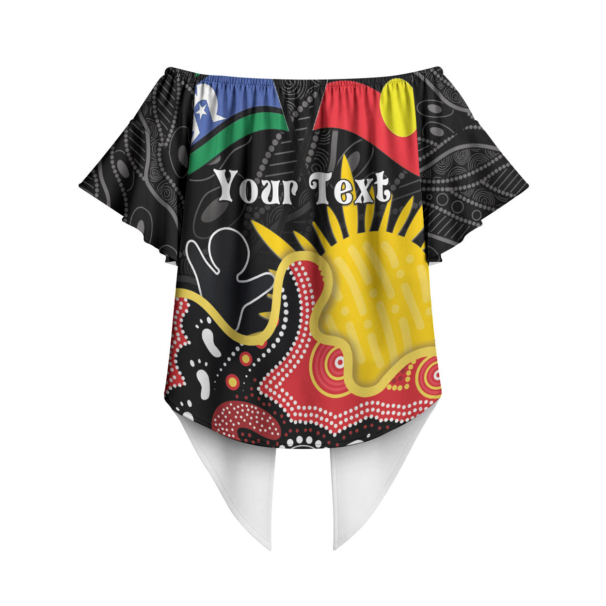 Personalised Australia Aboriginal Children's Day Off Shoulder Wrap Waist Top Living Our Truth Indigenous Pattern