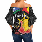 Personalised Australia Aboriginal Children's Day Off Shoulder Wrap Waist Top Living Our Truth Indigenous Pattern