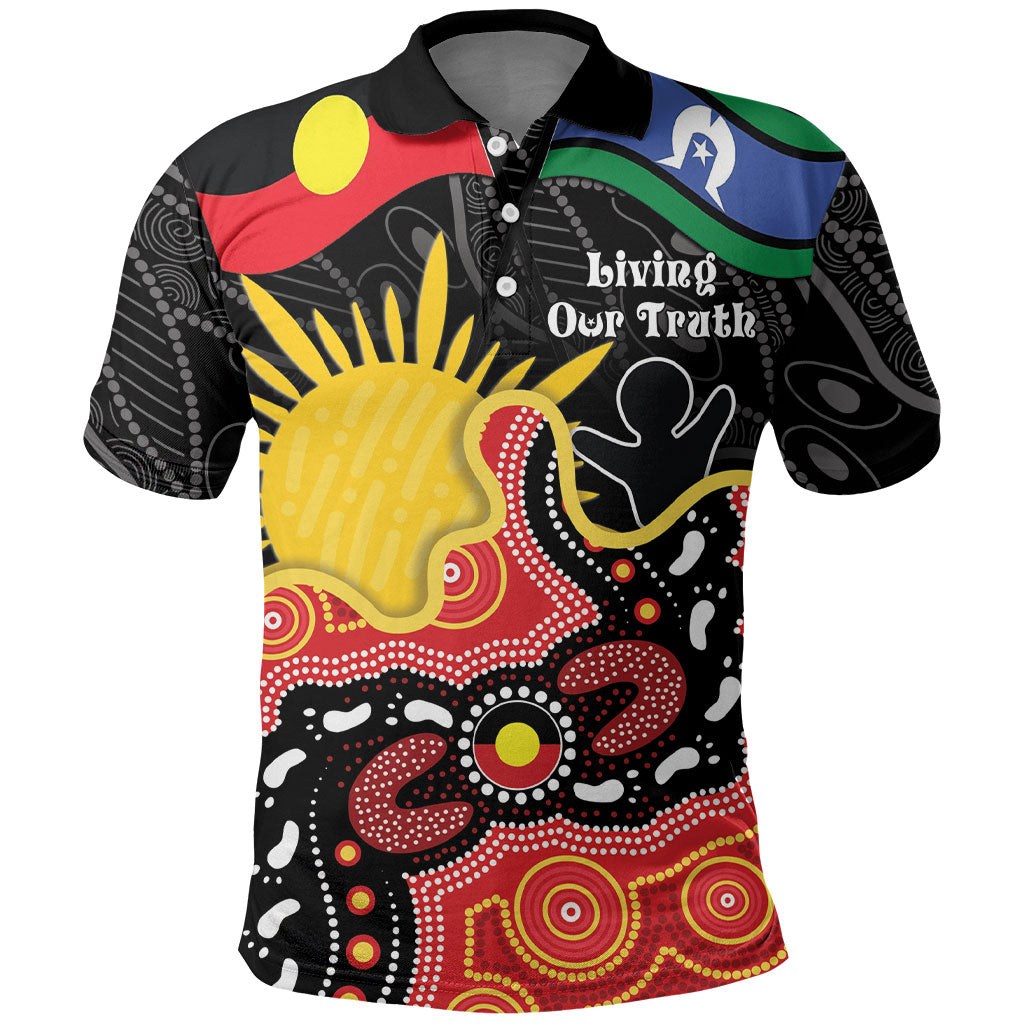 Personalised Australia Aboriginal Children's Day Polo Shirt Living Our Truth Indigenous Pattern
