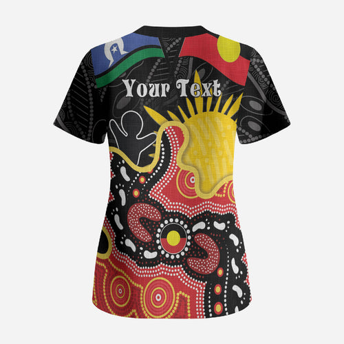 Personalised Australia Aboriginal Children's Day Scrub Top Living Our Truth Indigenous Pattern