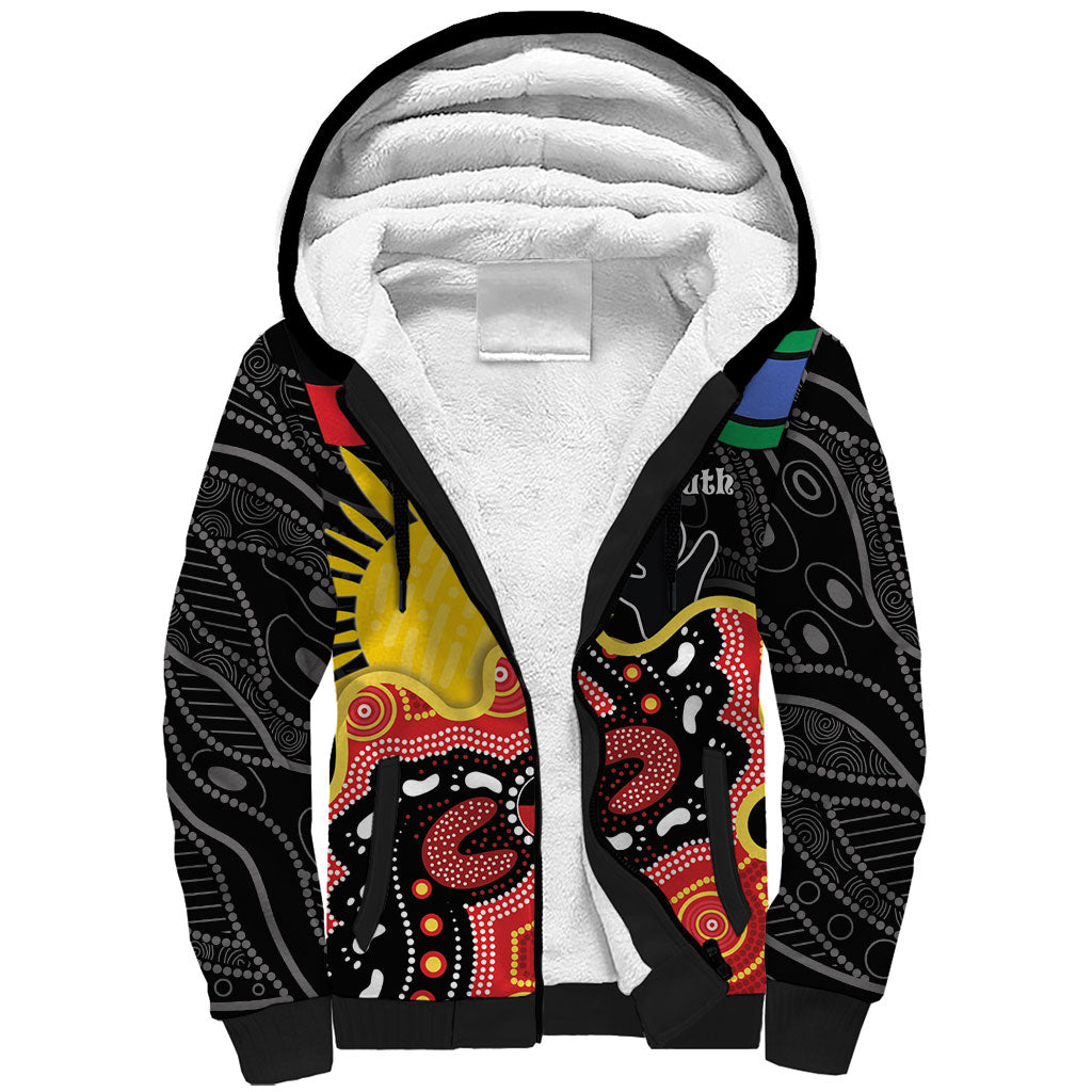 Personalised Australia Aboriginal Children's Day Sherpa Hoodie Living Our Truth Indigenous Pattern