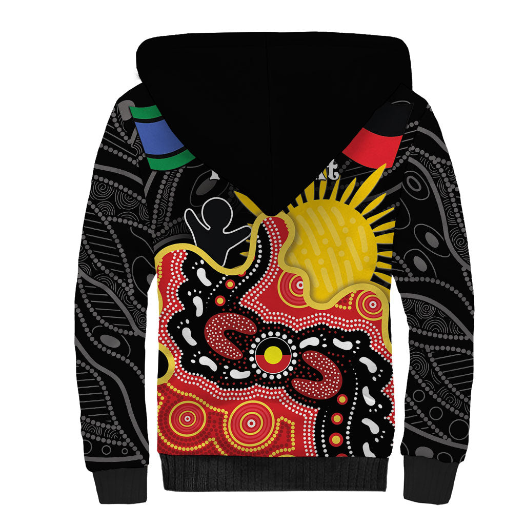 Personalised Australia Aboriginal Children's Day Sherpa Hoodie Living Our Truth Indigenous Pattern