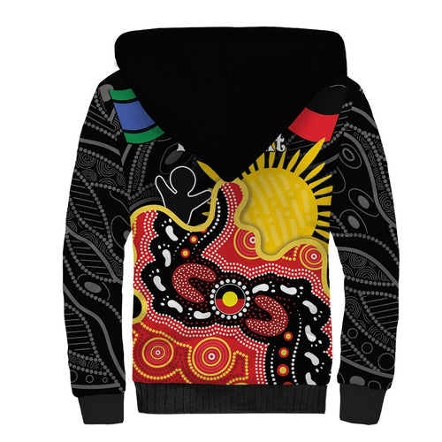 Personalised Australia Aboriginal Children's Day Sherpa Hoodie Living Our Truth Indigenous Pattern