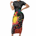 Personalised Australia Aboriginal Children's Day Short Sleeve Bodycon Dress Living Our Truth Indigenous Pattern