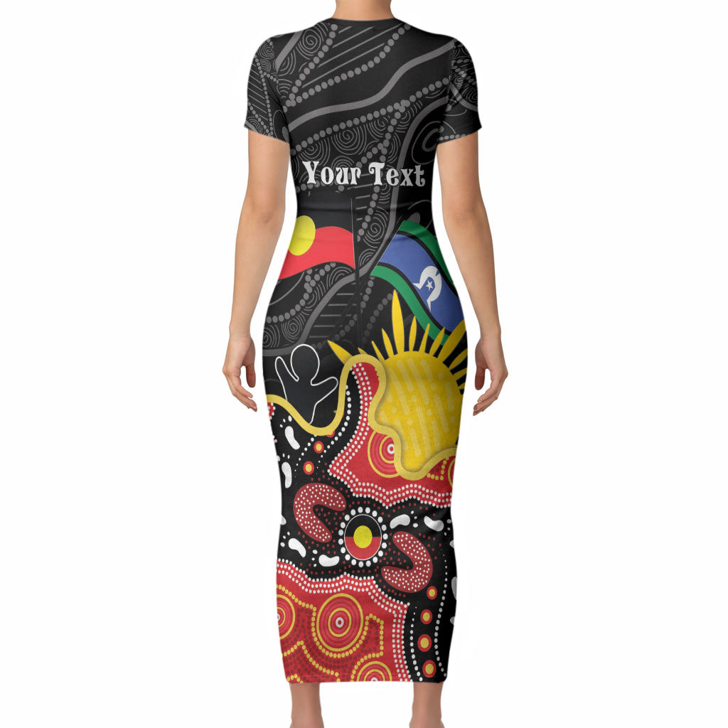 Personalised Australia Aboriginal Children's Day Short Sleeve Bodycon Dress Living Our Truth Indigenous Pattern