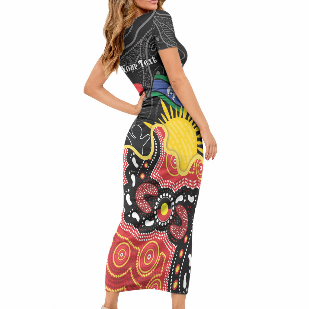 Personalised Australia Aboriginal Children's Day Short Sleeve Bodycon Dress Living Our Truth Indigenous Pattern
