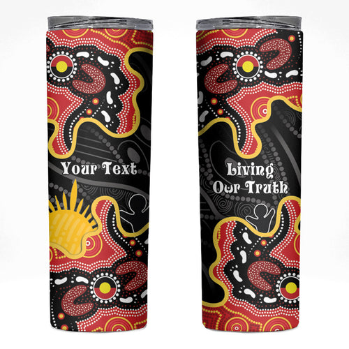 Personalised Australia Aboriginal Children's Day Skinny Tumbler Living Our Truth Indigenous Pattern