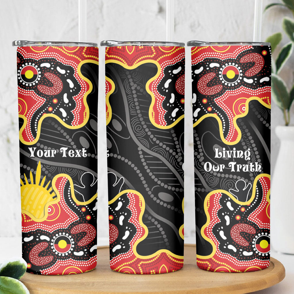 Personalised Australia Aboriginal Children's Day Skinny Tumbler Living Our Truth Indigenous Pattern