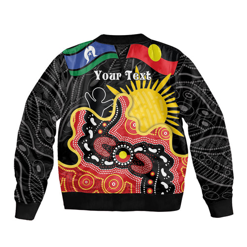 Personalised Australia Aboriginal Children's Day Sleeve Zip Bomber Jacket Living Our Truth Indigenous Pattern