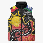 Personalised Australia Aboriginal Children's Day Sleeveless Puffer Jacket Living Our Truth Indigenous Pattern