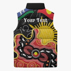 Personalised Australia Aboriginal Children's Day Sleeveless Puffer Jacket Living Our Truth Indigenous Pattern